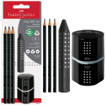 Faber-castell Grip pliiatsikomplekt kustutuskummi ja teritajaga
