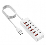 USB laadimisjaam mitme pesaga, Must