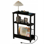 Magamistoa &ouml;&ouml;kapp, loft-stiilis, must, 45 cm pikkuse pistikupesaga