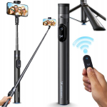 Selfie pulk (Selfie stick) Telefoni selfipulk Bluetooth puldiga, teleskoop, statiiv, pikkus 1,7 m, Asmenukių lazda telefonui su Bluetooth nuotoliniu valdymu, teleskopinė, trikojis, ilgis 1,7 m