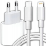 USB-C laadija koos Lightning-kaabliga, USB-C įkroviklis su Lightning kabeliu