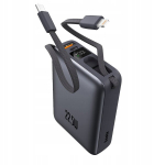 Akupank V&auml;line aku 20000 mAh 22,5 W integreeritud USB-C ja Lightning-kaablitega, PD, QC, I&scaron;orinė baterija 20000 mAh 22,5 W su integruotais USB-C ir Lightning laidais, PD, QC
