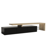 TV kapp 200 cm LED- ja puidutekstuuriga, modernne disain, must