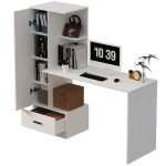 ARVUTILAUD RIIULIGA &ndash; 142 CM, VALGE, KAASAEGNE LOFT KONTORISSE JA TUBA