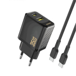 Seinale paigaldatav telefonilaadija 35W USB-A USB-C koos USB-C kaabliga
