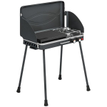 Gaasigrill 2 p&otilde;letiga 7 kW, kokkupandav, must