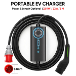 Elektriautode Kaasaskantav laadija EV laadimine Junsun - 22kW 32A 3 T&uuml;&uuml;p 8.0M