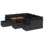 vidaXL Aia s&ouml;&ouml;gilaudade komplekt padjaga 9 pcs Must ja pruun