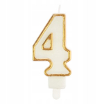 Kuldse aktsendiga dekoratiivk&uuml;&uuml;nal "4".