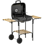 S&ouml;egrill ratastega, 98 x 54 x 91 cm, must