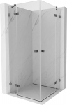 Mexen Lunar Duo hinged du&scaron;ikabiin 75 x 75 cm, l&auml;bipaistev, harjatud reljeefne hall - 834-075L-075P-66-00