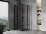 Mexen Mist Duo du&scaron;i nurk klapp 75 x 75 cm, must ruudustus, must - 8A4-075L-075P-70-77
