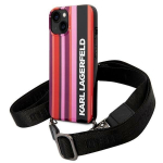 Telefoni&uuml;mbris KARL LAGERFELD Color Stripes Strap - iPhone 14 Plus, roosa