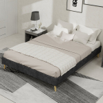 Voodiraam, 140x200 cm, hall, hollandi samet, 1 tk