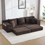 K&otilde;rge seljatoega sametdiivan, 260 kg, 273x98x87 cm, 2 kasti