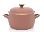 Emailpott kaanega 22 cm, 5,4 l, Mocha, beež