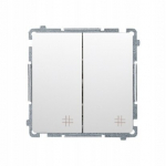 Switch cross double Simon Basic valge
