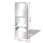 vidaXLi 5 sahtliga kingakapp peegliga valge 63 x 17 169,5 cm