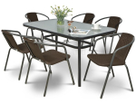 Aiam&ouml;&ouml;bli komplekt Simple, laud + 6 tooli, pruun