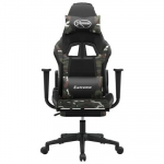 vidaXL m&auml;nguritool jalatoega, must ja kamuflaaž, kunstnahk