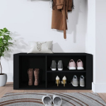 vidaXL jalatsikapp, must, 100 x 35 x 45 cm, tehispuit