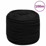 vidaXL t&ouml;&ouml;k&ouml;is, must, 6 mm, 100 m, pol&uuml;ester