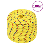 vidaXL paadik&ouml;is, kollane, 14 mm, 100 m, pol&uuml;prop&uuml;leen