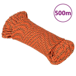 vidaXL paadik&ouml;is, oranž, 4 mm, 500 m, pol&uuml;prop&uuml;leen