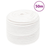 vidaXL paadik&ouml;is, t&auml;isvalge, 14 mm, 50 m, pol&uuml;prop&uuml;leen