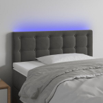 vidaXL LED-voodipeats, tumehall, 90x5x78/88 cm, samet