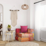 vidaXL modulaarne tumba padjaga, lapitehnika, kangas