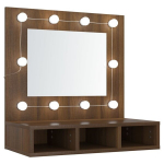 vidaXL peegelkapp pruun tamm LEDiga 60x31,5x62 cm