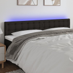 vidaXL LED-voodipeats, must, 160x5x78/88 cm, kangas