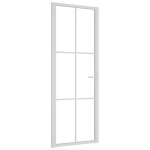 vidaXL siseuks, 76 x 201,5 cm, valge, ESG-klaas ja alumiinium