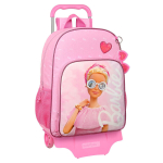 Ratastega koolikott Barbie Girl Roosa (33 x 42 x 14 cm)