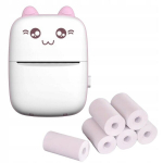 Kaasaskantav miniprinter, roosa-valge