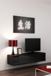 Cama TV alus Vigo 140 30/140/40 must/must l&auml;ikega
