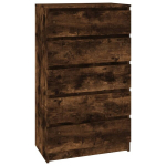 vidaXL kummut, suitsutatud tamm, 60 x 36 x 103 cm, tehispuit