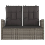 vidaXL allalastav aiapink patjadega, hall, 118 cm, pol&uuml;rotang