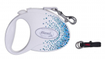 FLEXI Glam Splash Ocean Swarovski kristallidega S - Koer Sisset&otilde;mmatav plii - 3 m - valge