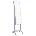 vidaXL p&otilde;randapeegel LED-tuledega, valge, 34 x 37 x 146 cm