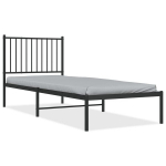 vidaXL metallist voodiraam peatsiga, must, 80x200 cm