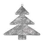 Pidulik kaunistus - J&otilde;ulupuu - H&otilde;bedane - Metall ja Plast - 36,7 x 0,2 x 37,5 cm