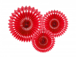 Riputatav dekoratsioon - lehvik Red 20-30 cm (1 pakk/ 3 tk)