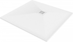 Ruudukujuline du&scaron;ialus Mexen Stone+ koos sifooniga, 80 x 80 cm, White+White