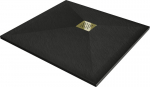 Ruudukujuline du&scaron;ialus Mexen Stone+ koos sifooniga, 90 x 90 cm, Black+Gold
