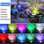 Projektor LED Star projektor, t&auml;histaeva valgusega p&ouml;&ouml;rlev Ocean Wave muusika projektsioonlamp
