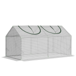 Kasvuhoone akendega, PE-v&otilde;rkkattega, terasraamil kasvuhoone, kasvuhoone r&otilde;dule, aeda, tomatimaja 120x60x60cm, tomatikasvuhoone k&ouml;&ouml;giviljadele, lilledele, taimedele, valge