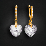 Naiste h&otilde;bedased k&otilde;rvar&otilde;ngad DiamondSky "Romantic Heart III" Swarovski kristallidega