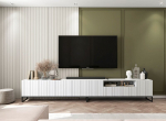 TV-kapp Meble Lindner 150 cm valge matt, metallraam